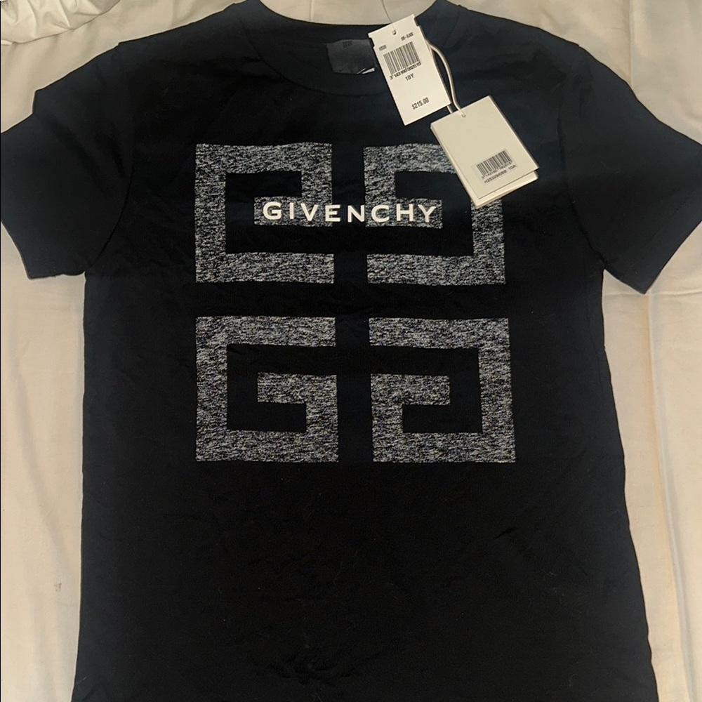 Givenchy Black and Gray Kids Short Sleeve Tee